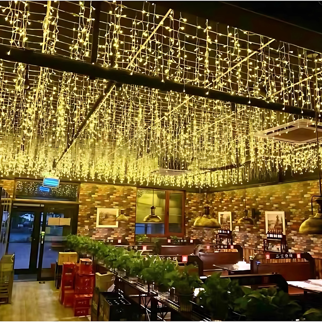 LED Fairy Waterfall String Lights, Connectable Ceiling Hanging Twinkle