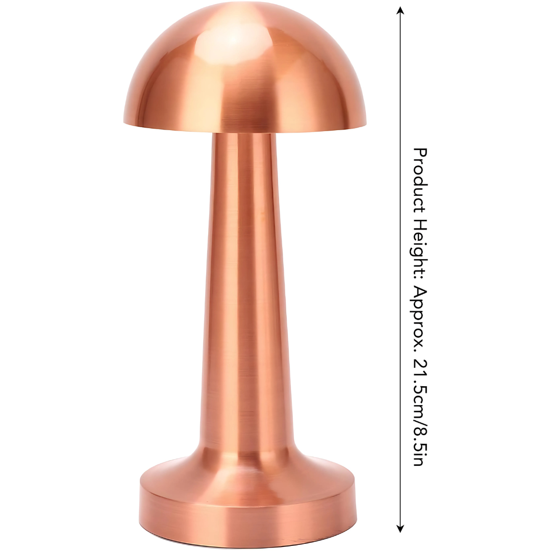 Gold Mushroom Night Lamp, LED Desk and Table Lamp for Bedroom Living Room with 3-Color Touch Control
