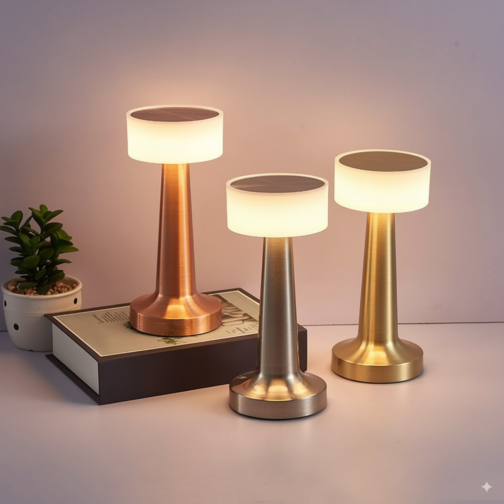 LED Touch Control Desk Lamp and Night Light - Portable 3 Colors for Bedroom, Restaurant & Bar