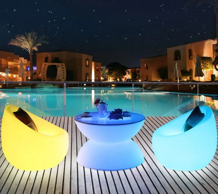 LED Tea Coffee Table | Modern Leisure Multi-Color Light Up Coffee Table for Living Room & Lounge