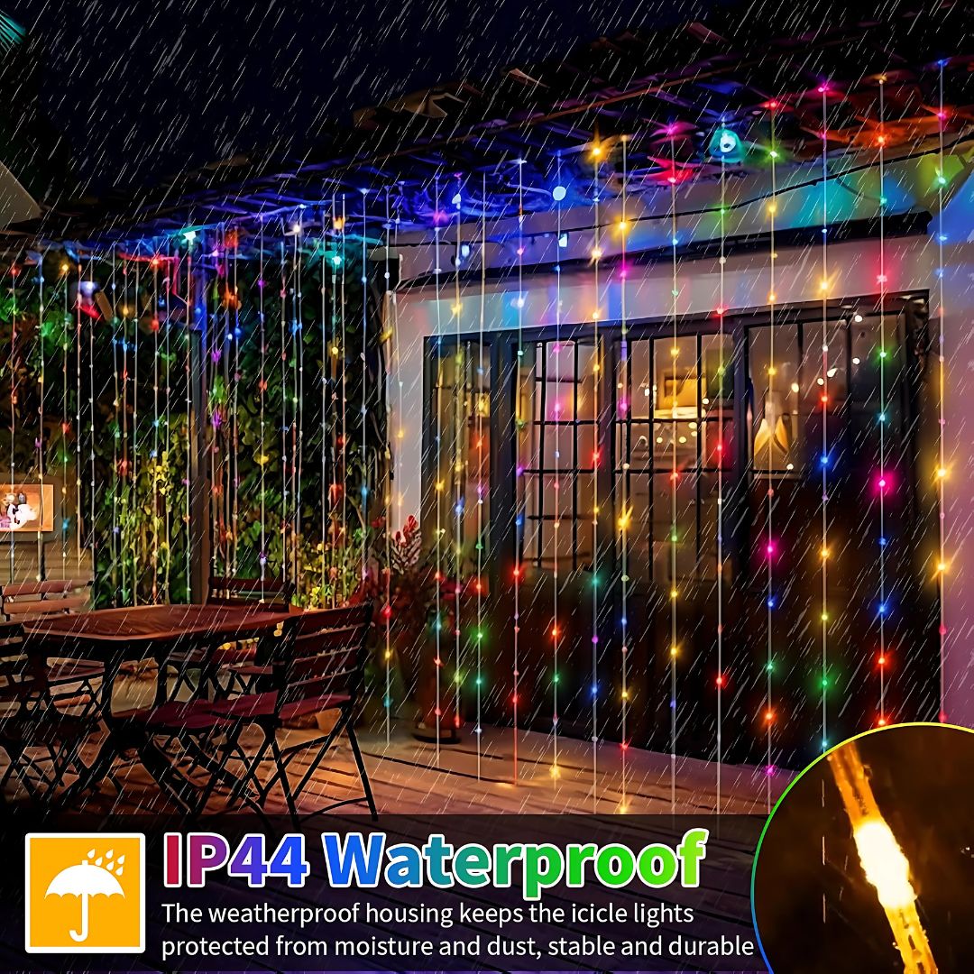 LED Curtain String Lights – 220V  for Bedroom, Boho, Decor, Wedding, Holiday Display