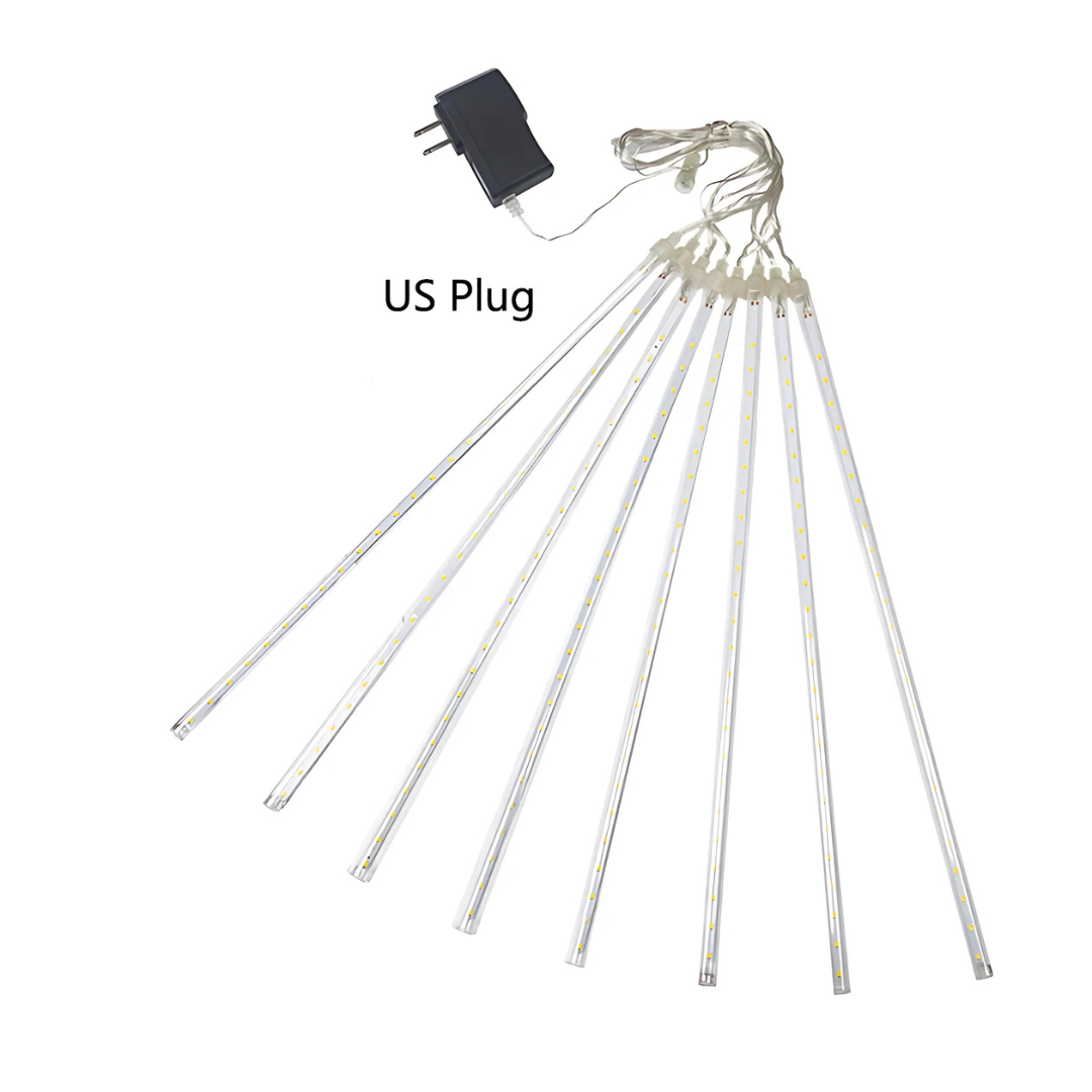 30CM LED Meteor Shower Lights T10 Tube – Fairy String Rain Lights for Holiday & Party Decor