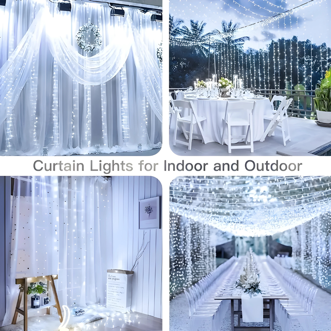 LED Curtain String Lights – 220V  for Bedroom, Boho, Decor, Wedding, Holiday Display