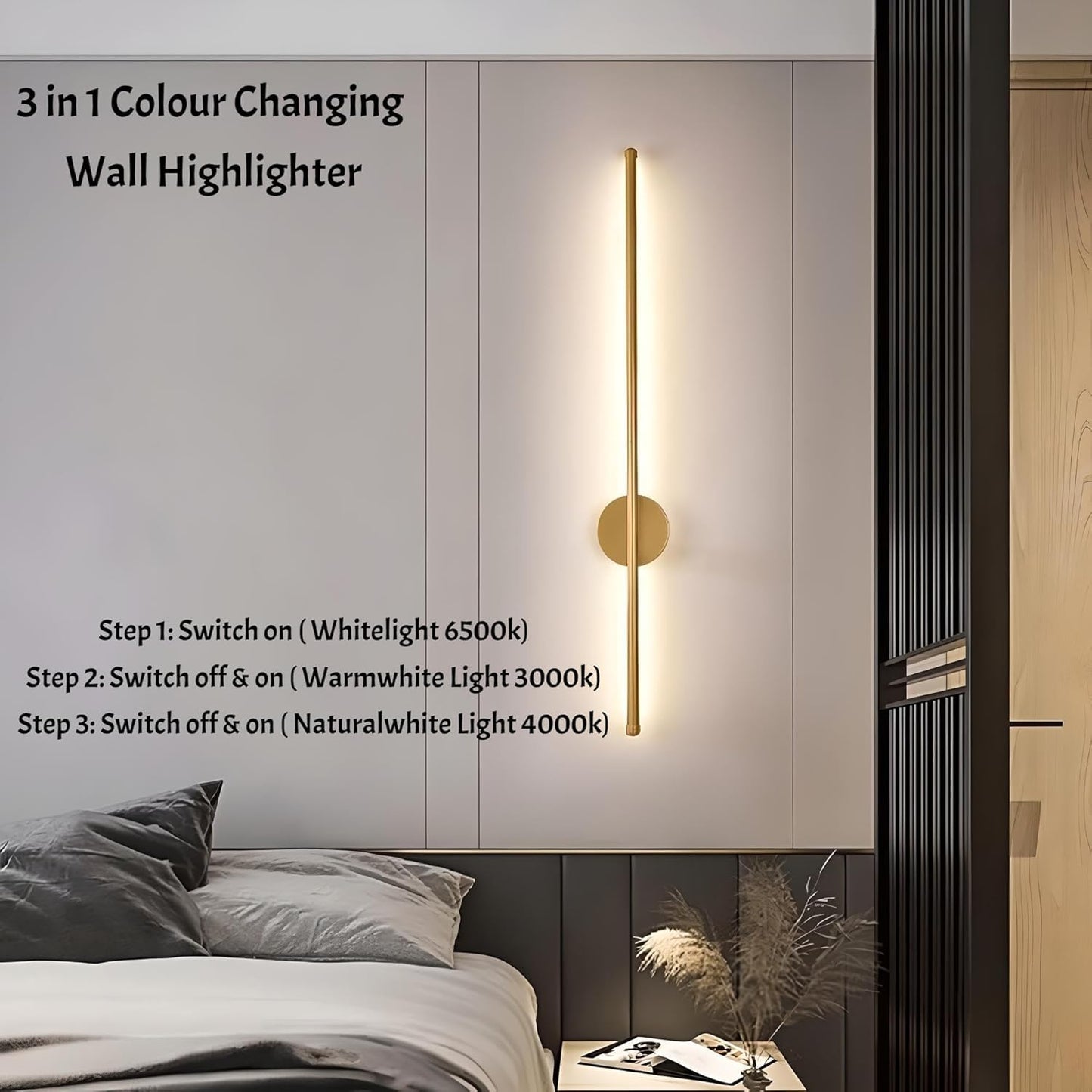 Modern LED Wall Lamp Minimalist Long Strip Light for Bedroom, Living Room, Home Decor