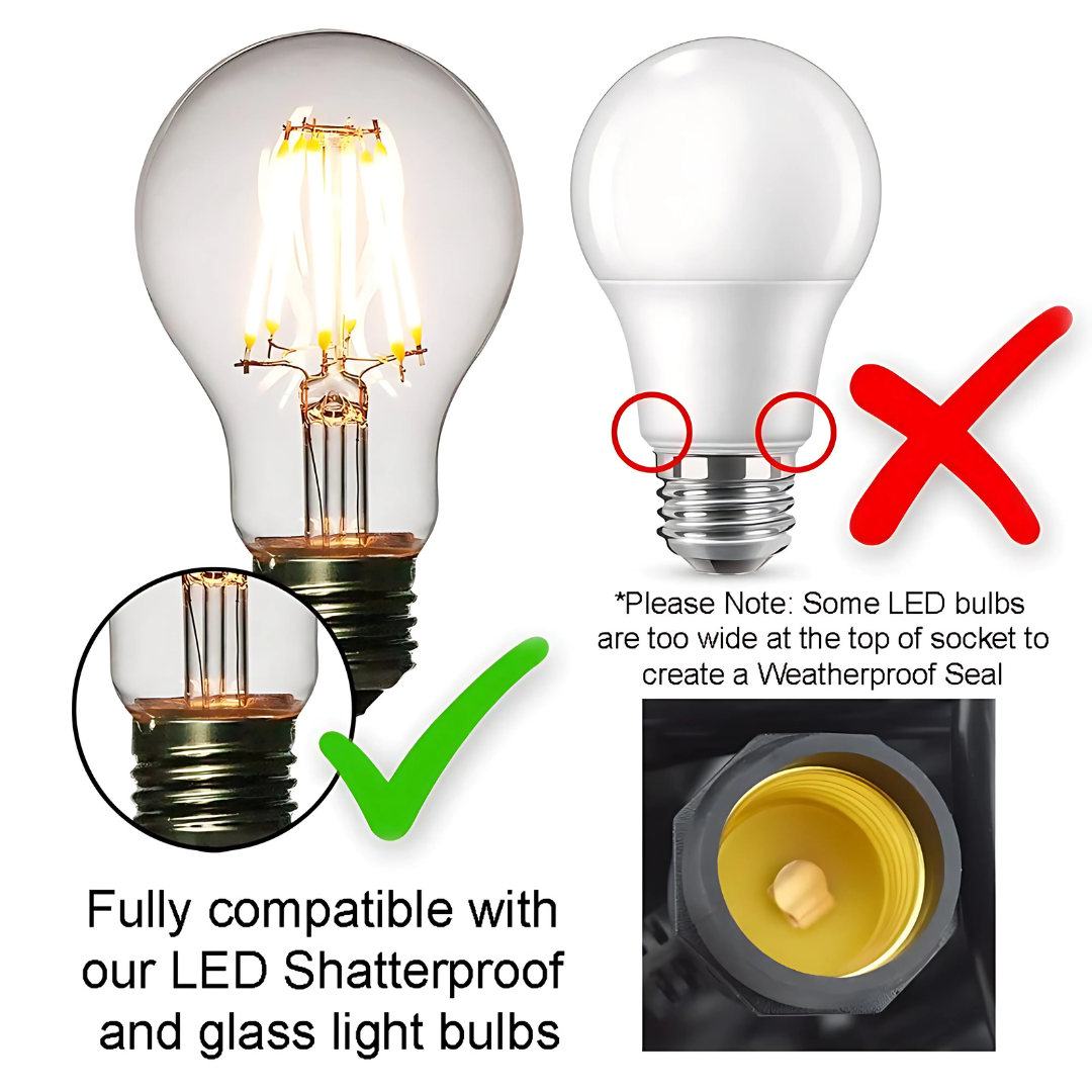 Garland Light with G45 LED Bulbs, Outdoor Heavy Duty String Light for Garden, Party, Wedding