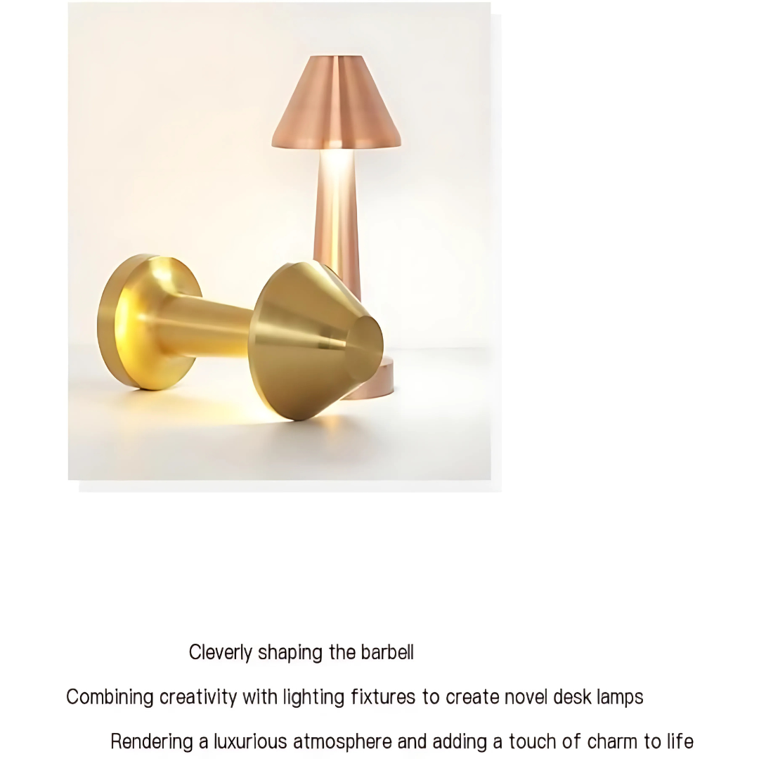 Bell Shape LED Table Lamp, Portable Cordless Night Light with 3-Level Dimmable Brightness