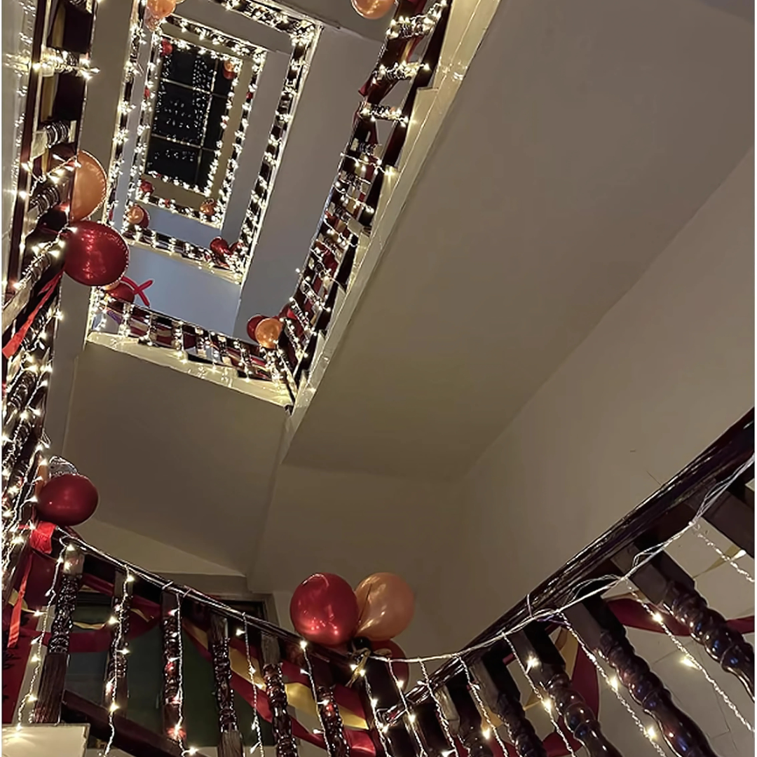 LED Fairy Waterfall String Lights, Connectable Ceiling Hanging Twinkle