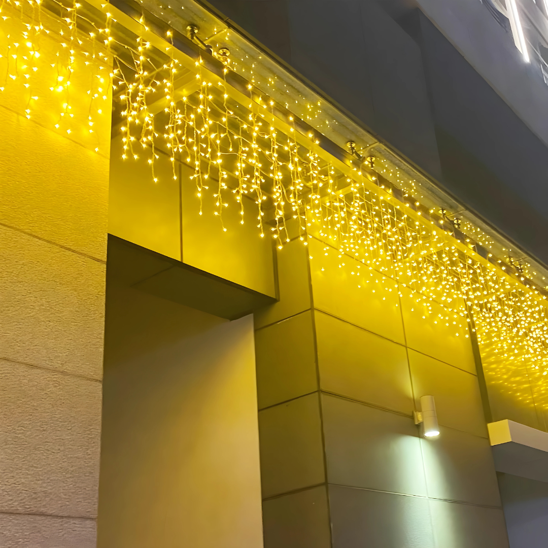 LED Fairy Waterfall String Lights, Connectable Ceiling Hanging Twinkle