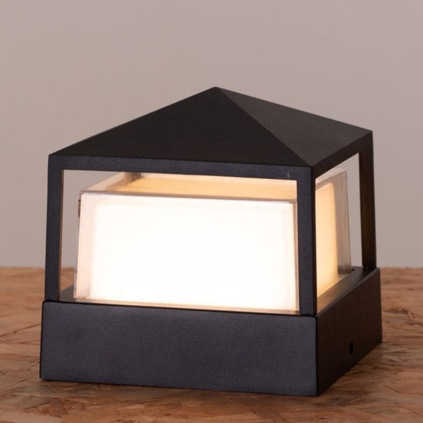 Post Lights Outdoor Garden Lights Deck Lighting Square Black LED Post Cap Lamp 20W Warm White