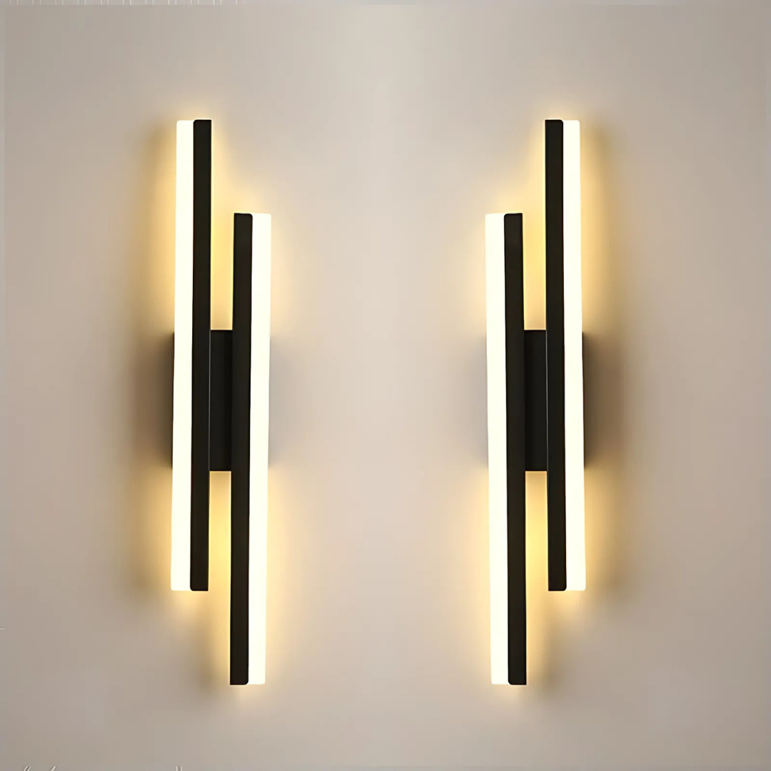 Black LED Bedroom Wall Lamp Sconce, Acrylic Lampshade Indoor Light for Living Room Corridor