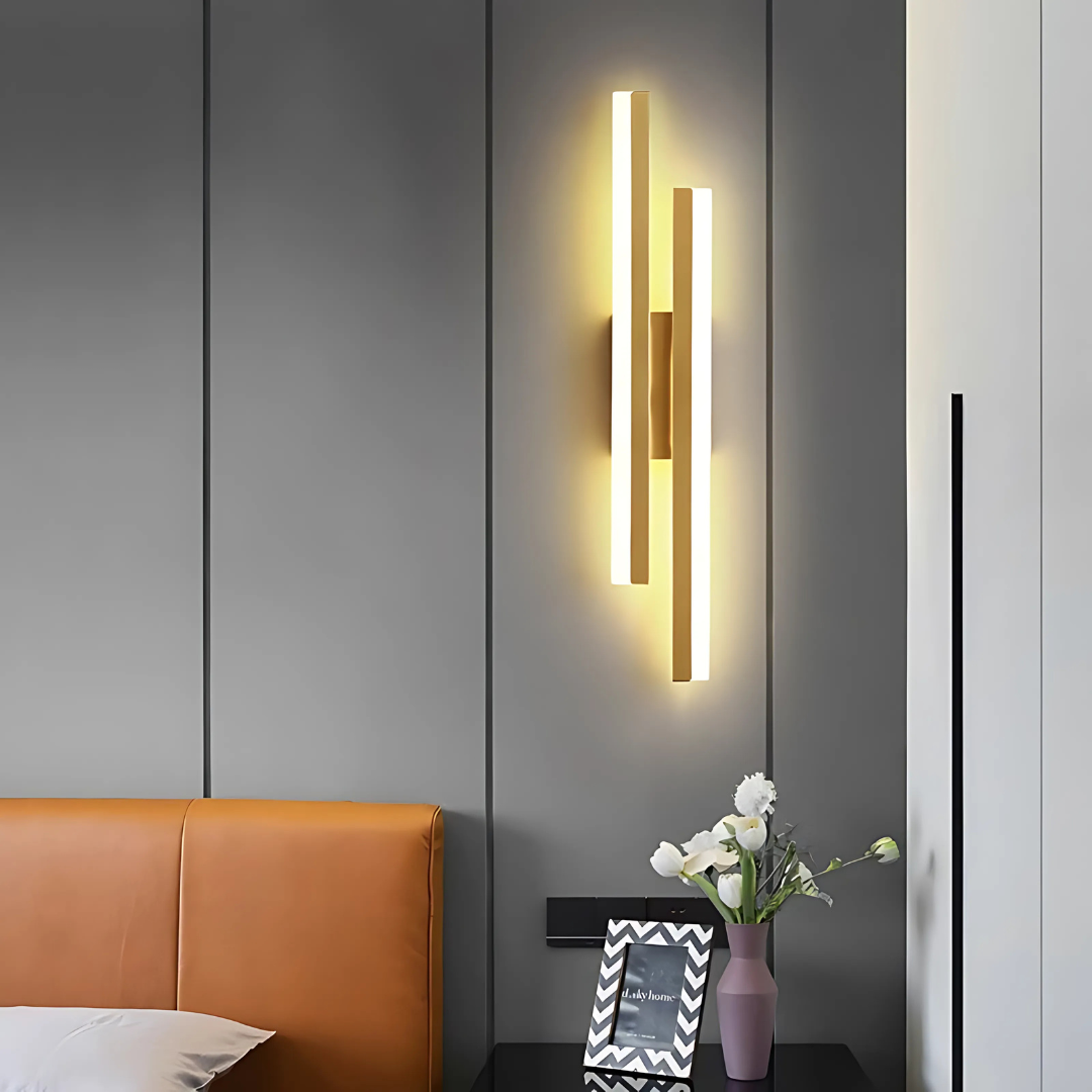 Black LED Bedroom Wall Lamp Sconce, Acrylic Lampshade Indoor Light for Living Room Corridor