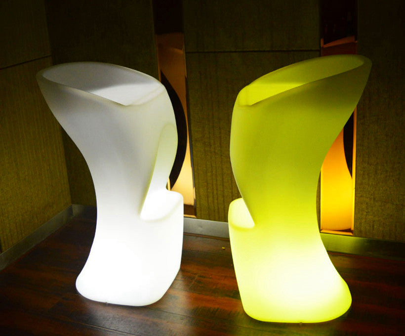 LED Bar Chair with Colorful RGB Lighting, Fixed Height Swivel Counter Stool