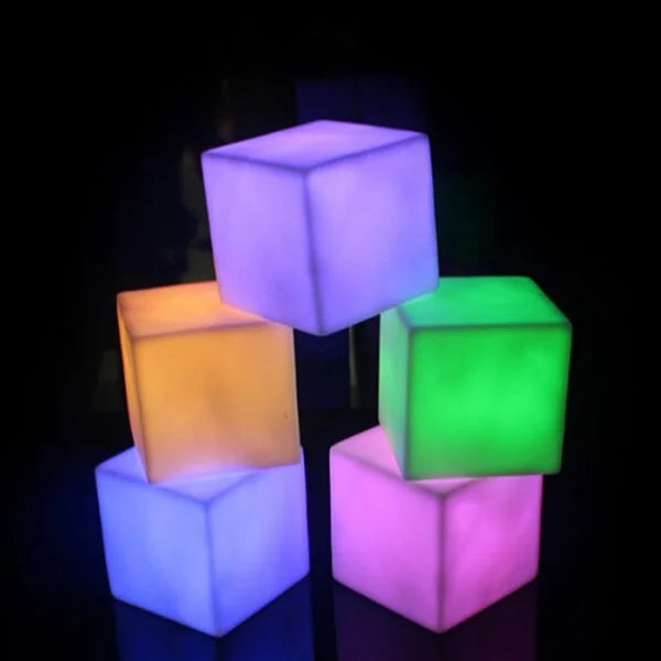 LED Cube Light – Color Changing Portable Mood Lamp, Rechargeable Night Light for Home, Bar & Party Decor