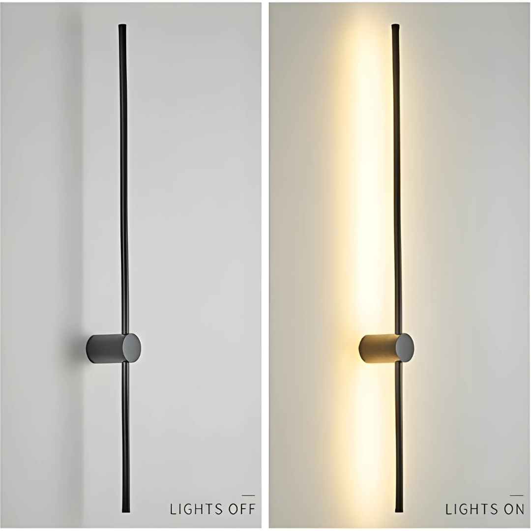 Gold Modern LED Wall Lamp Minimalist Long Strip Light for Bedroom, Living Room, Home Decor