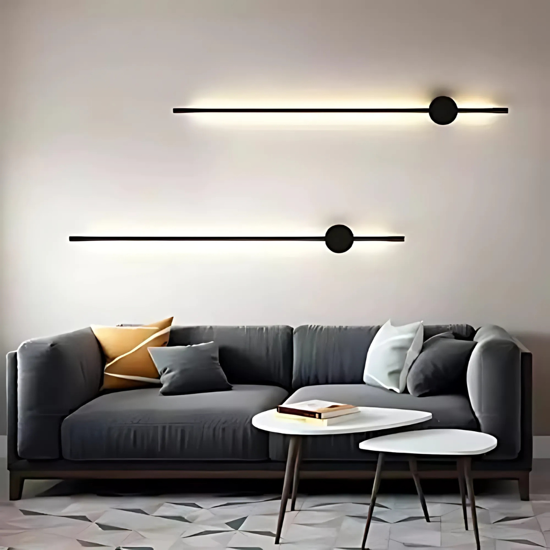 Gold Modern LED Wall Lamp Minimalist Long Strip Light for Bedroom, Living Room, Home Decor