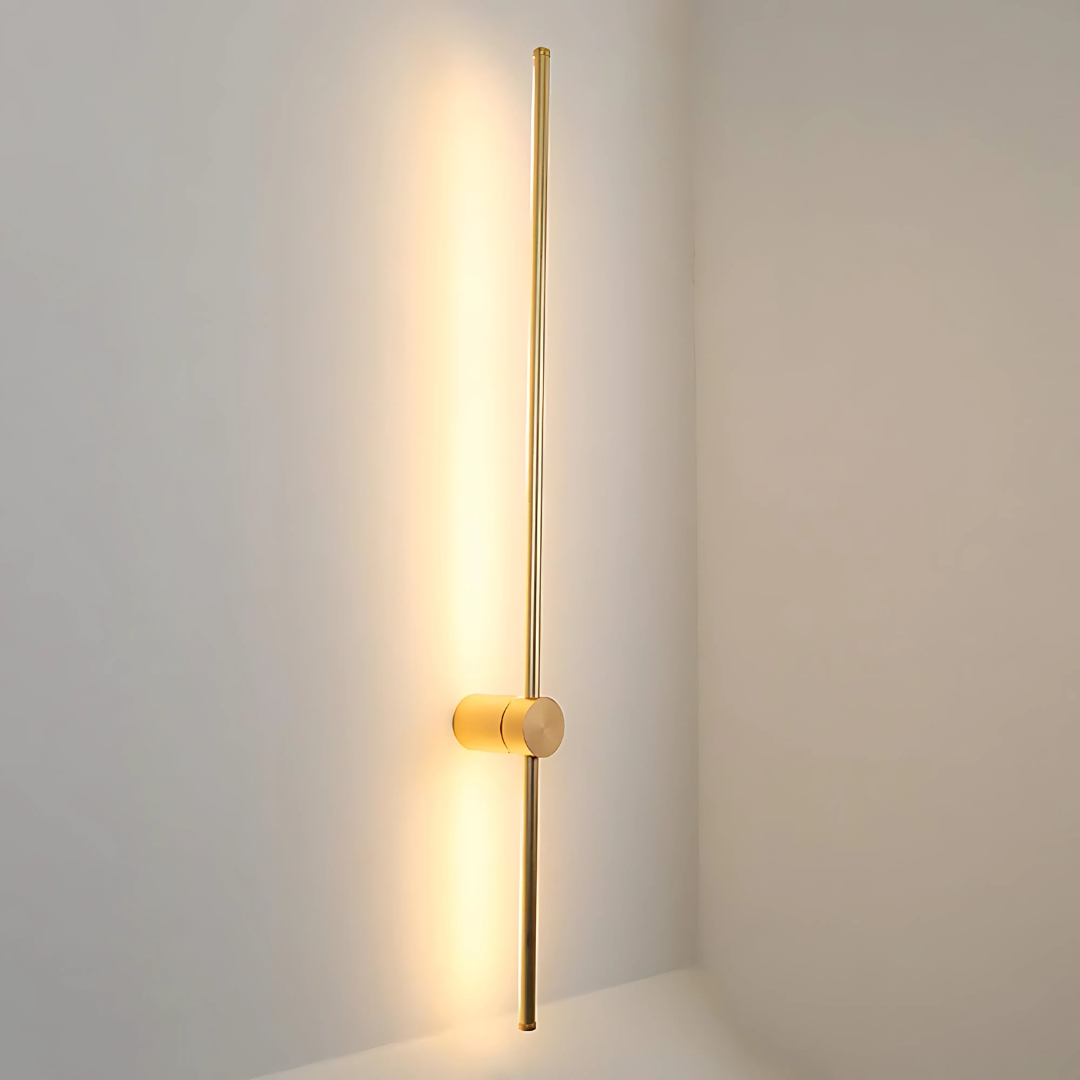 Gold Modern LED Wall Lamp Minimalist Long Strip Light for Bedroom, Living Room, Home Decor