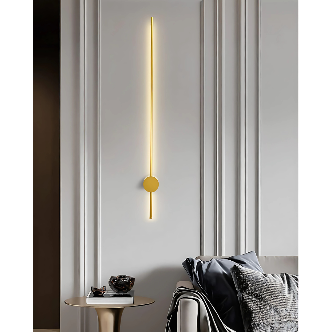 Gold Modern LED Wall Lamp Minimalist Long Strip Light for Bedroom, Living Room, Home Decor