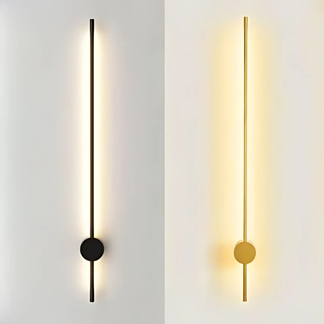 Gold Modern LED Wall Lamp Minimalist Long Strip Light for Bedroom, Living Room, Home Decor