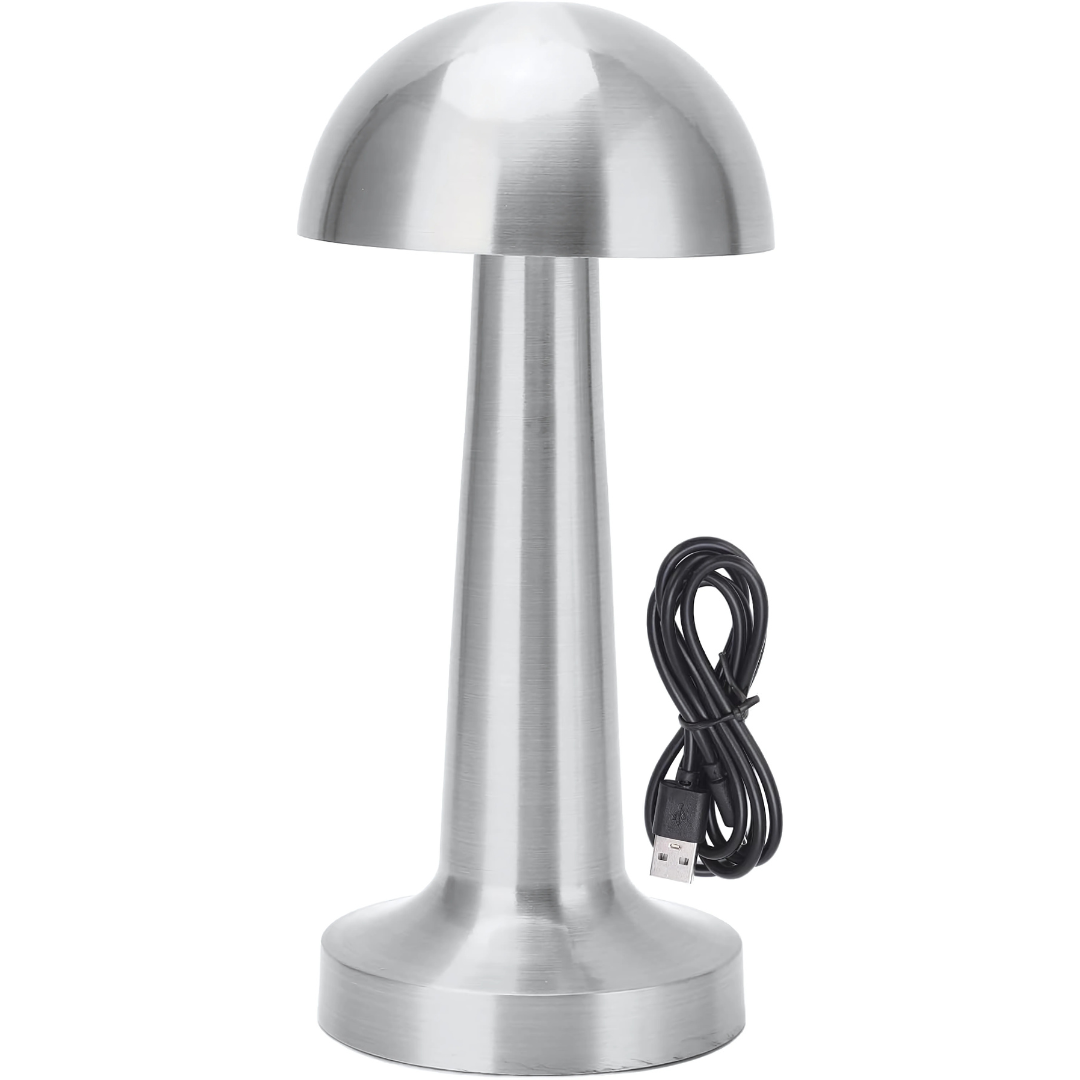 Gold Mushroom Night Lamp, LED Desk and Table Lamp for Bedroom Living Room with 3-Color Touch Control