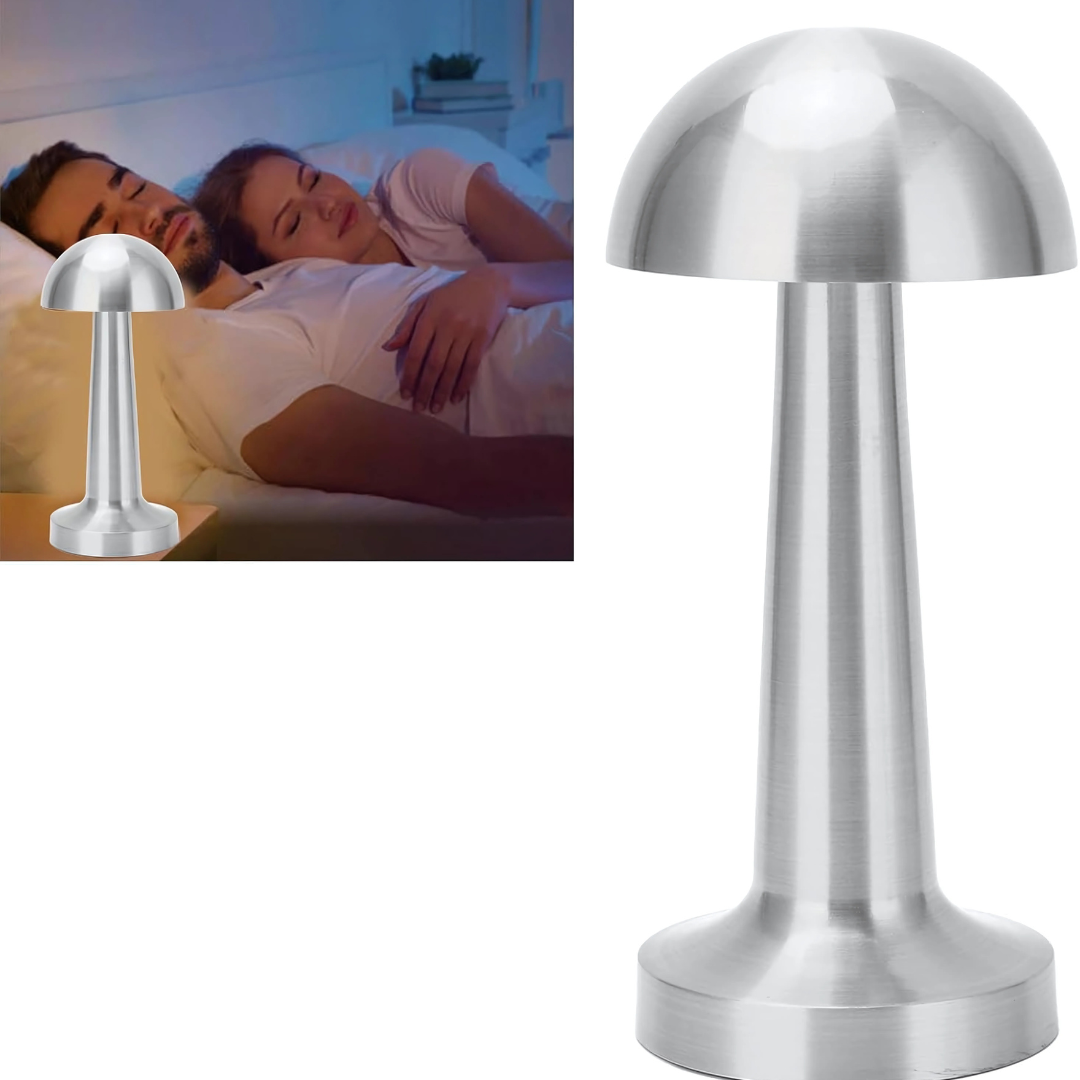 Gold Mushroom Night Lamp, LED Desk and Table Lamp for Bedroom Living Room with 3-Color Touch Control