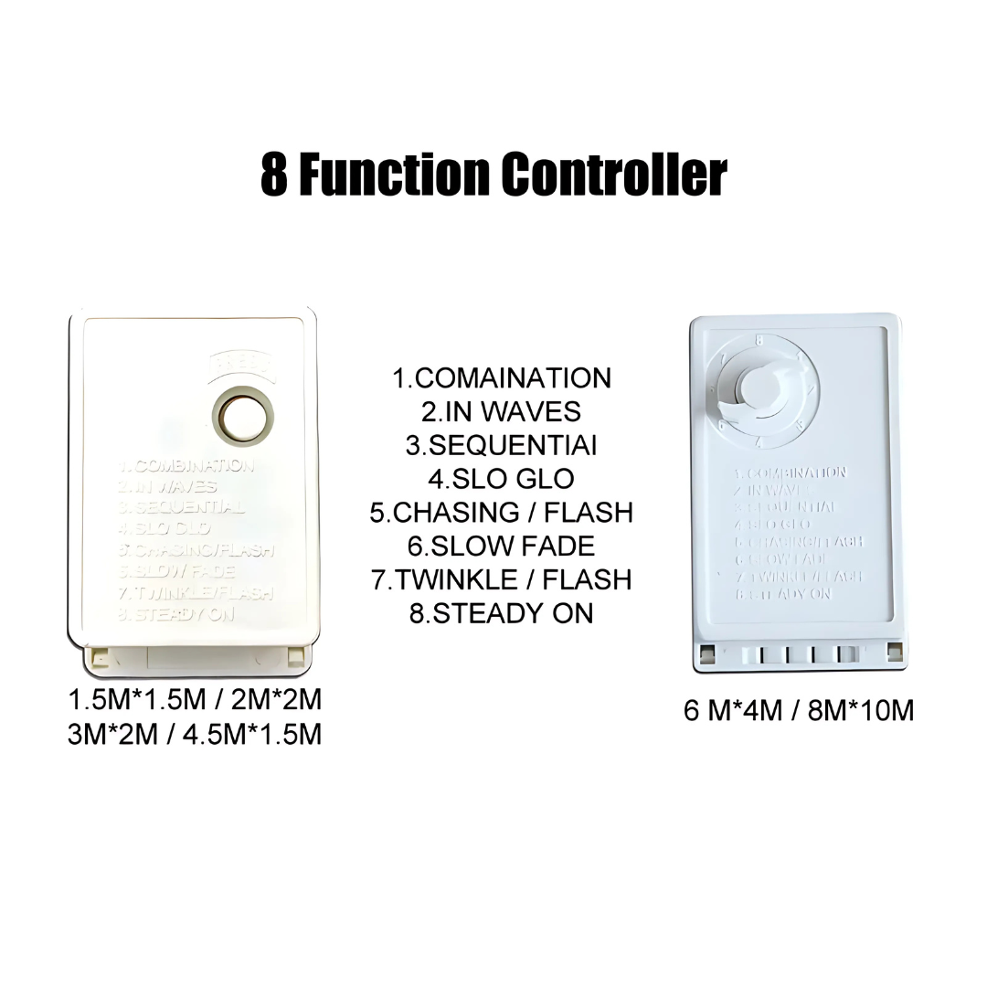 Fairy Lights 3x3m LED Net Lights, 320 LEDs, 8 Modes, Waterproof Mesh Curtain, Indoor Outdoor White