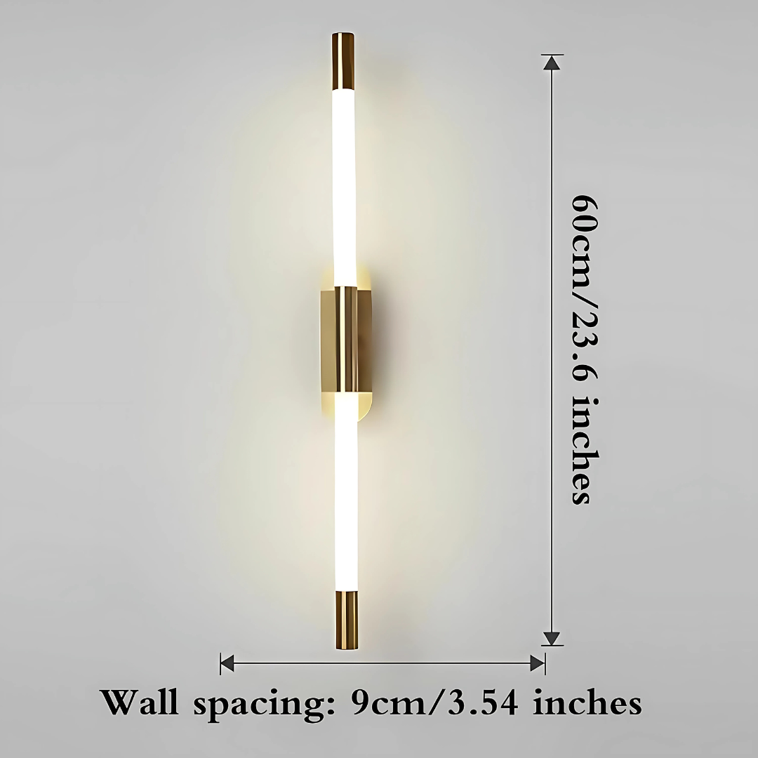 Gold Luminous LED Strip Wall Light 360° Rotatable Bedside Stair Staircase Living Room Sconce