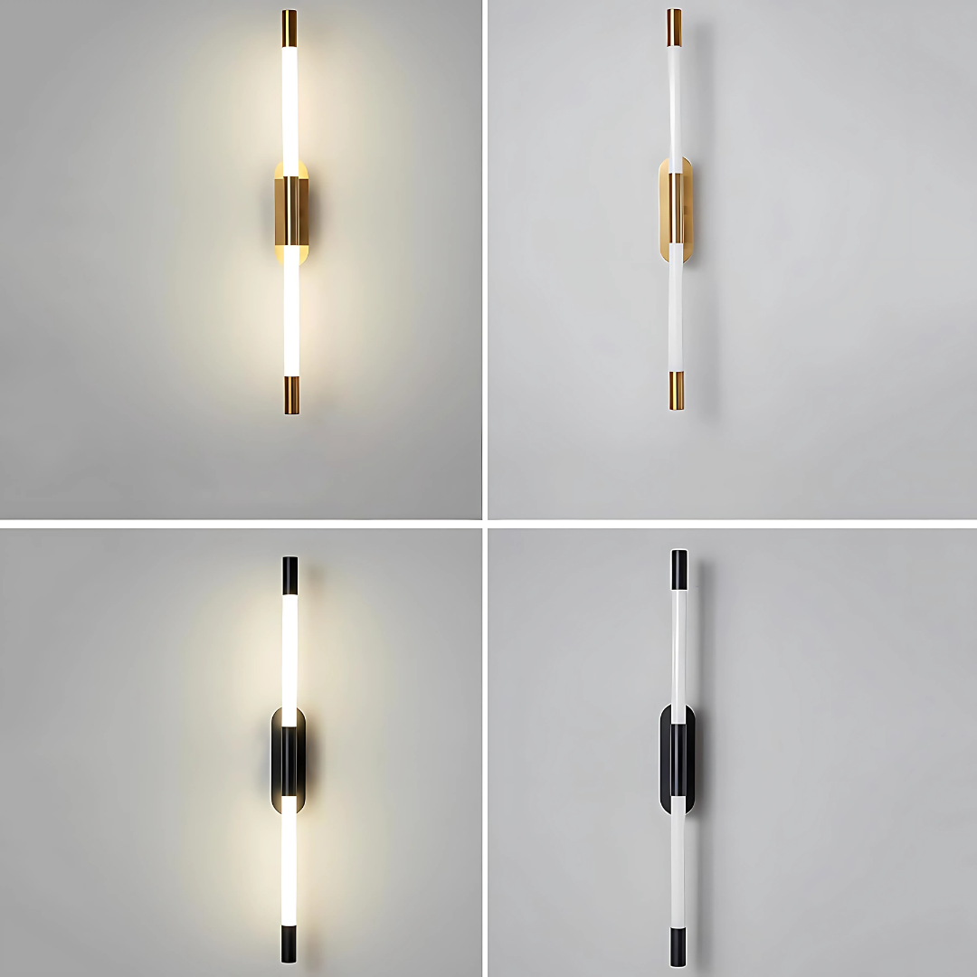 Gold Luminous LED Strip Wall Light 360° Rotatable Bedside Stair Staircase Living Room Sconce