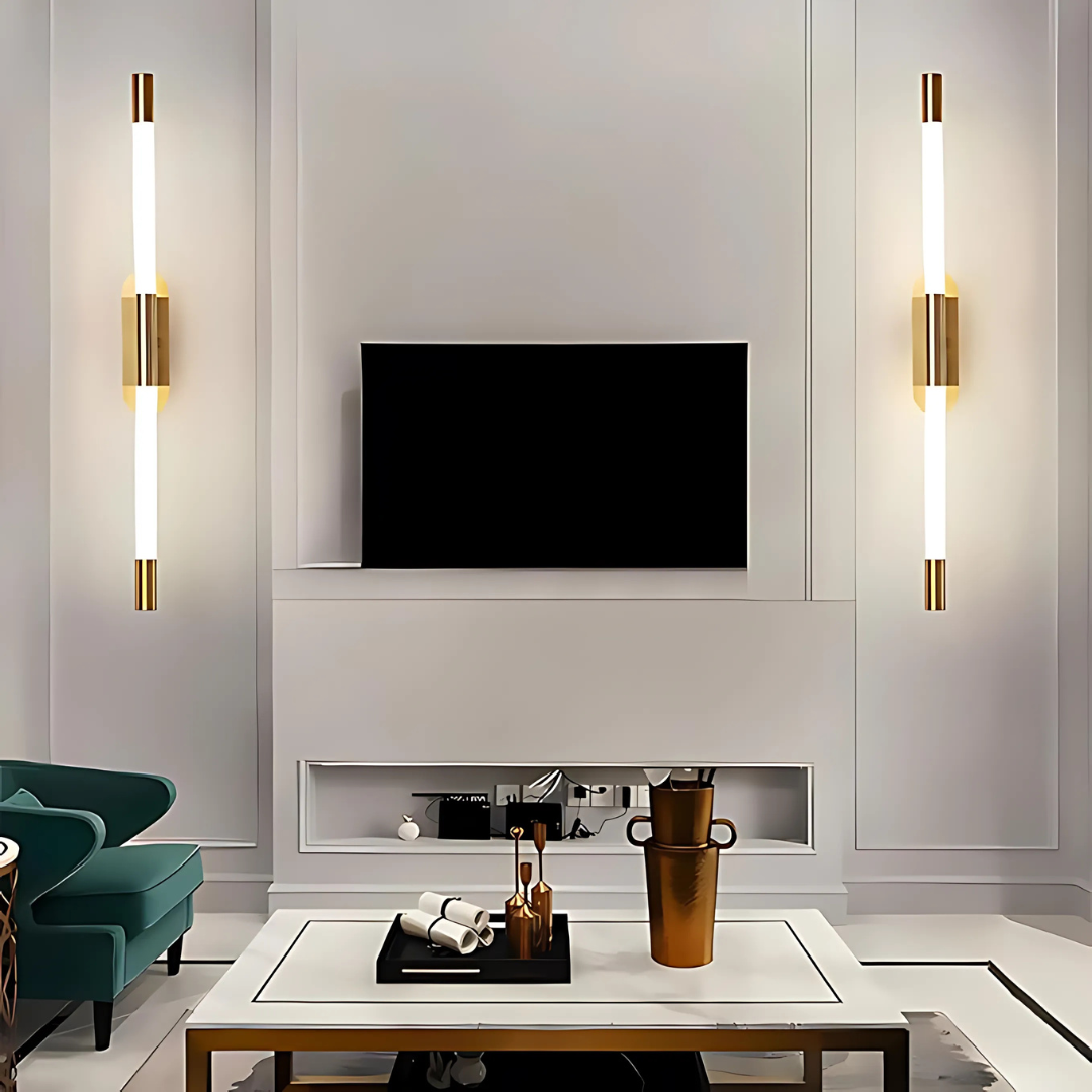 Gold Luminous LED Strip Wall Light 360° Rotatable Bedside Stair Staircase Living Room Sconce