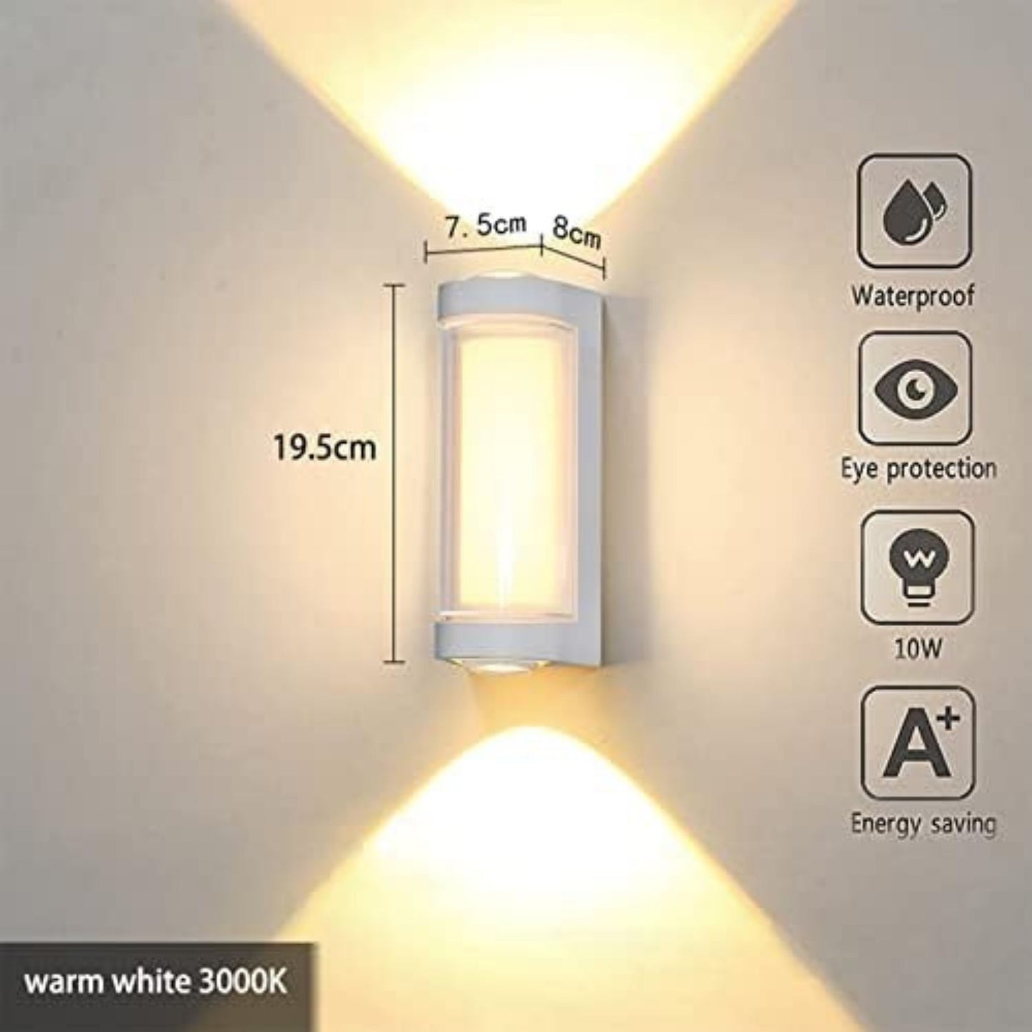 LED Wall Light Indoor/Outdoor Warm White 3000K, 25W Modern Up and Down LED IP65 For House
