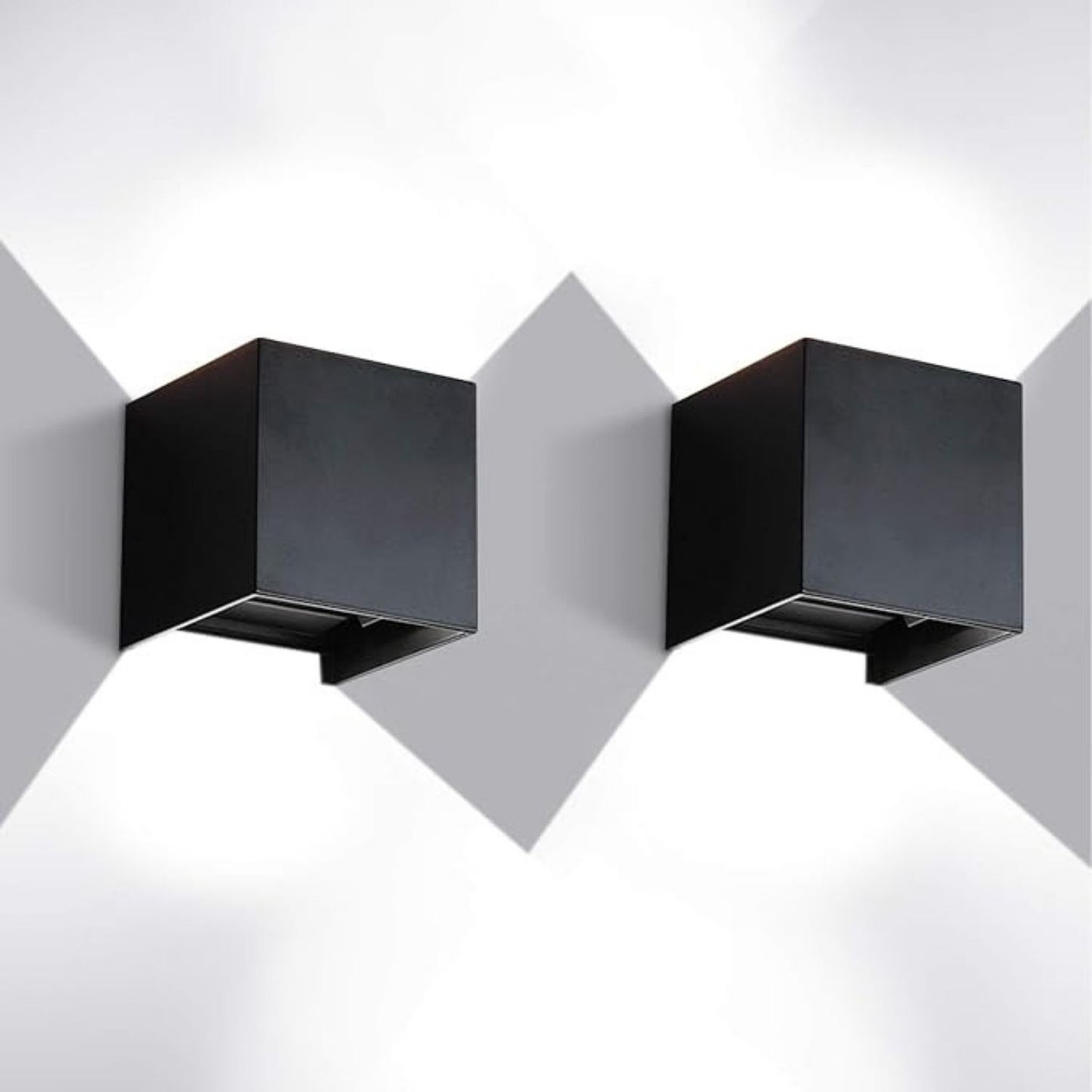 LED Aluminum Waterproof Wall Lamp,12W Black 6000K Adjustable Outdoor Garden Wall Mounted