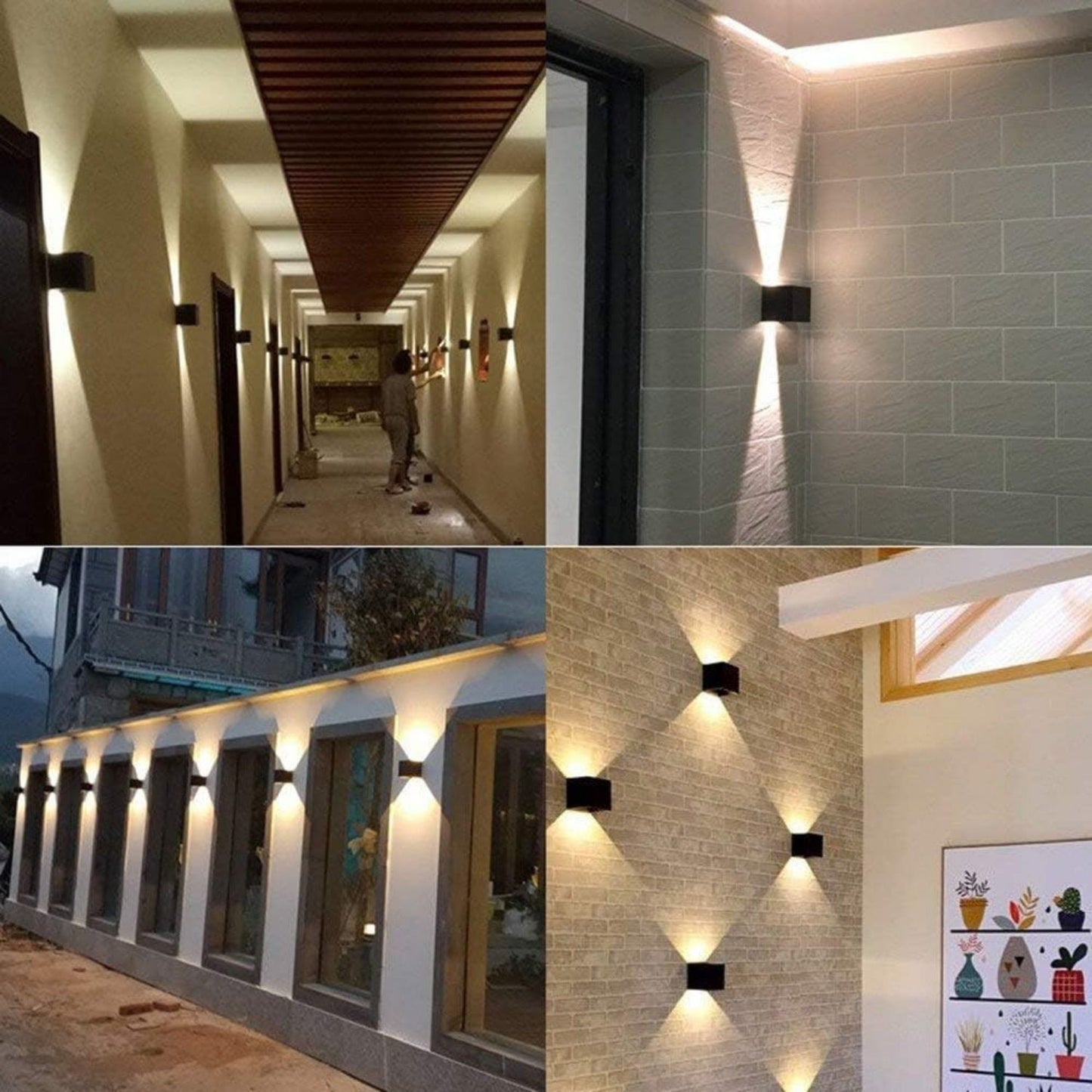 LED Aluminum Waterproof Wall Lamp,12W Black 6000K Adjustable Outdoor Garden Wall Mounted