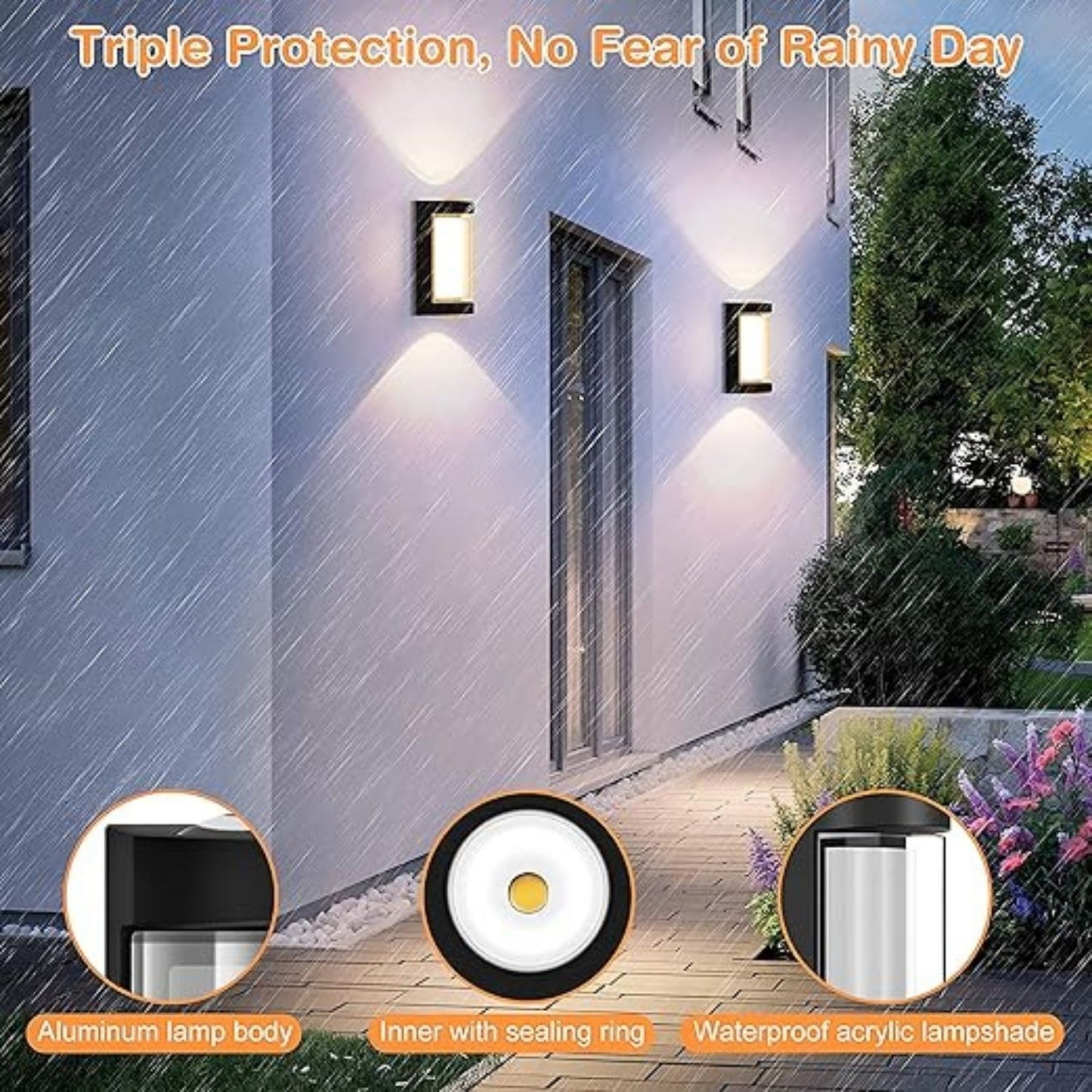 LED Wall Light Indoor/Outdoor Warm White 3000K, 25W Modern Up and Down LED IP65 For House