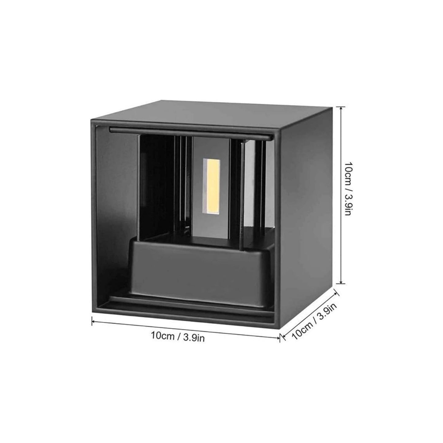 LED Aluminum Waterproof Wall Lamp,12W Black 6000K Adjustable Outdoor Garden Wall Mounted