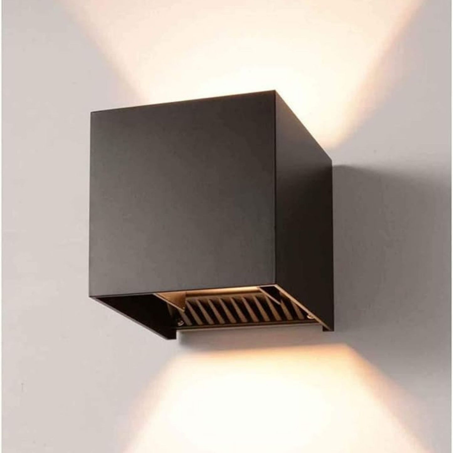 LED Aluminum Waterproof Wall Lamp,12W Black 6000K Adjustable Outdoor Garden Wall Mounted