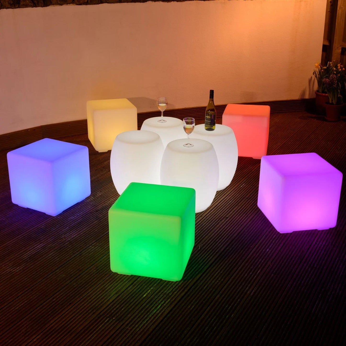 LED Cube Light – Color Changing Portable Mood Lamp, Rechargeable Night Light for Home, Bar & Party Decor