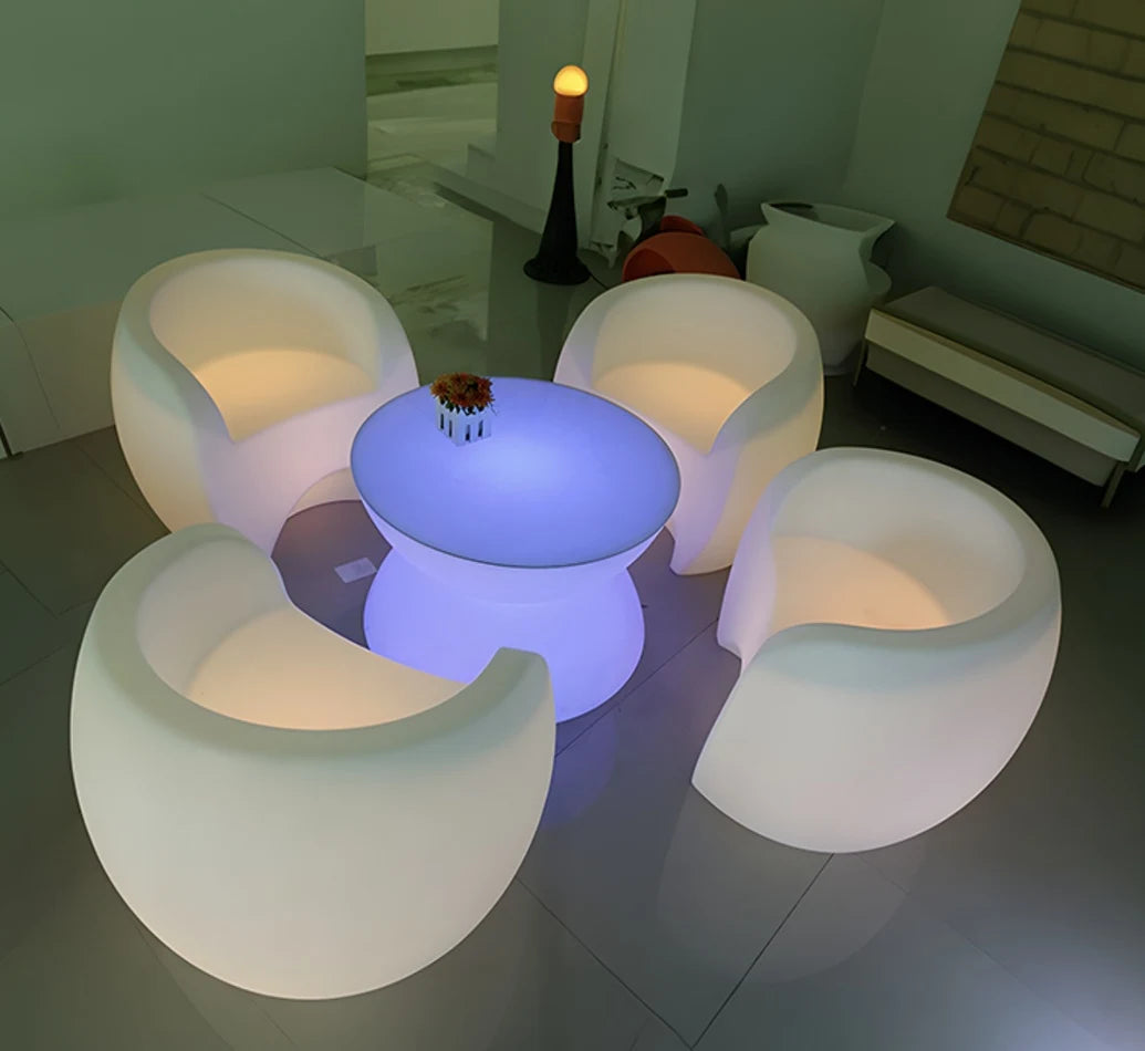 LED Tea Coffee Table | Modern Leisure Multi-Color Light Up Coffee Table for Living Room & Lounge